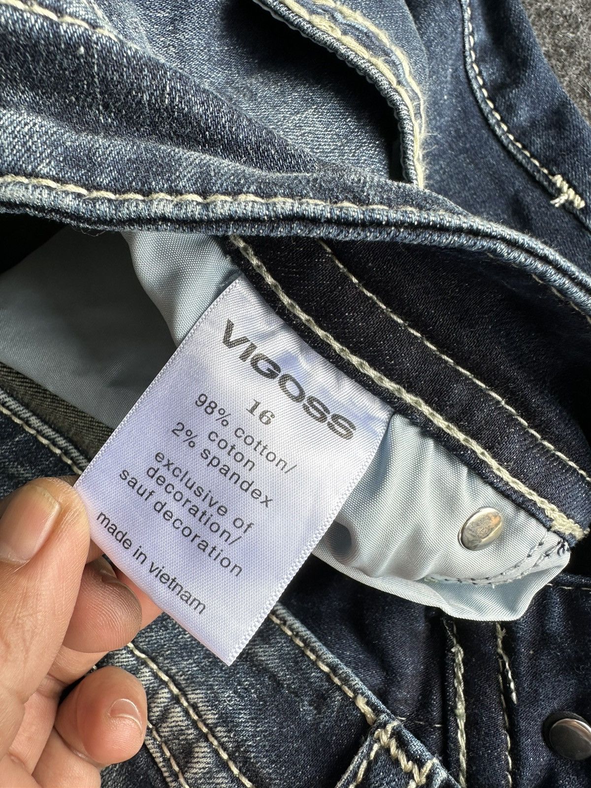 If Six Was Nine Vigoss Flare Baggy Blue Washed Denim D463 Size US 35 - 12 Thumbnail
