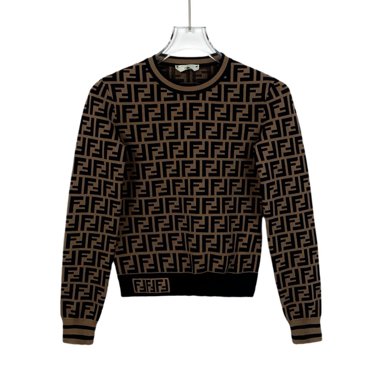Fendi Fendi Brown & Black FF Logo Monogram Print Long Sleeve Sweat Size XS / US 0-2 / IT 36-38 - 1 Thumbnail
