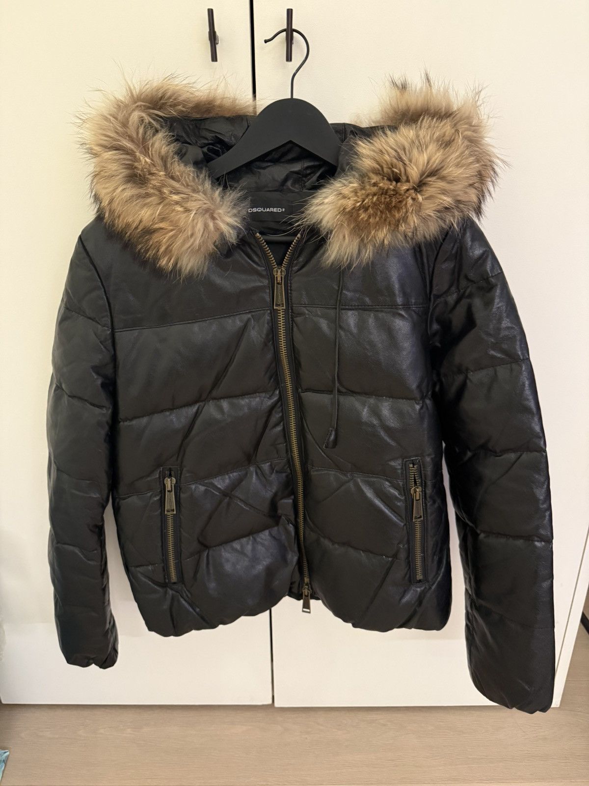 Dsquared2 2000s Dsquared2 Leather & polyester fur puffer Size M / US 6-8 / IT 42-44 - 7 Thumbnail