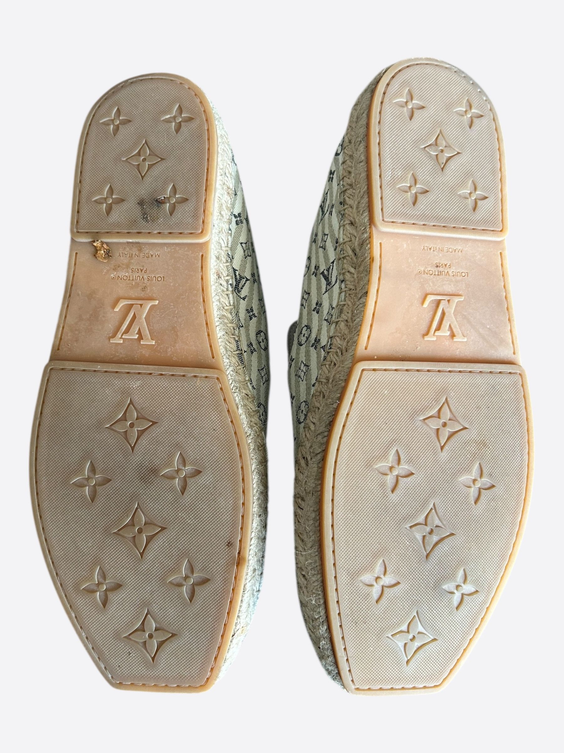 Louis Vuitton White & Beige Bidart Striped Monogram Espadrilles Size US 9 / EU 42 - 7 Thumbnail