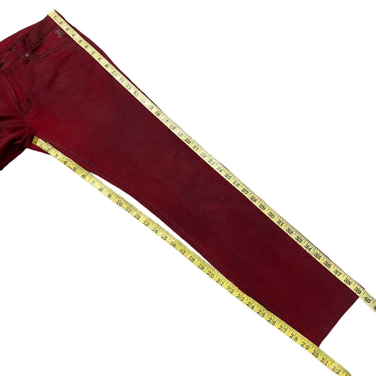Roen RAT ROEN Blood Red Waxed Skinny Jeans Size US 32 / EU 48 - 21 Thumbnail