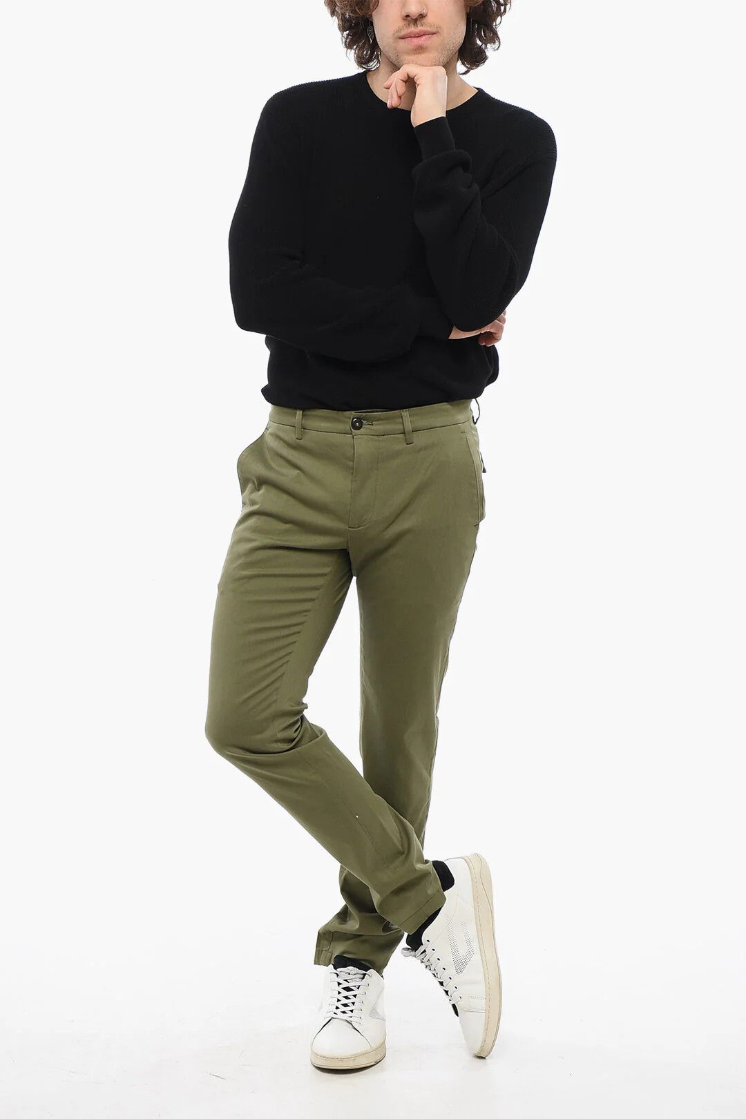 DEPARTMENT5 og1mm0326 Stretch Cotton Chino Pant in Green Size US 31 - 4 Thumbnail