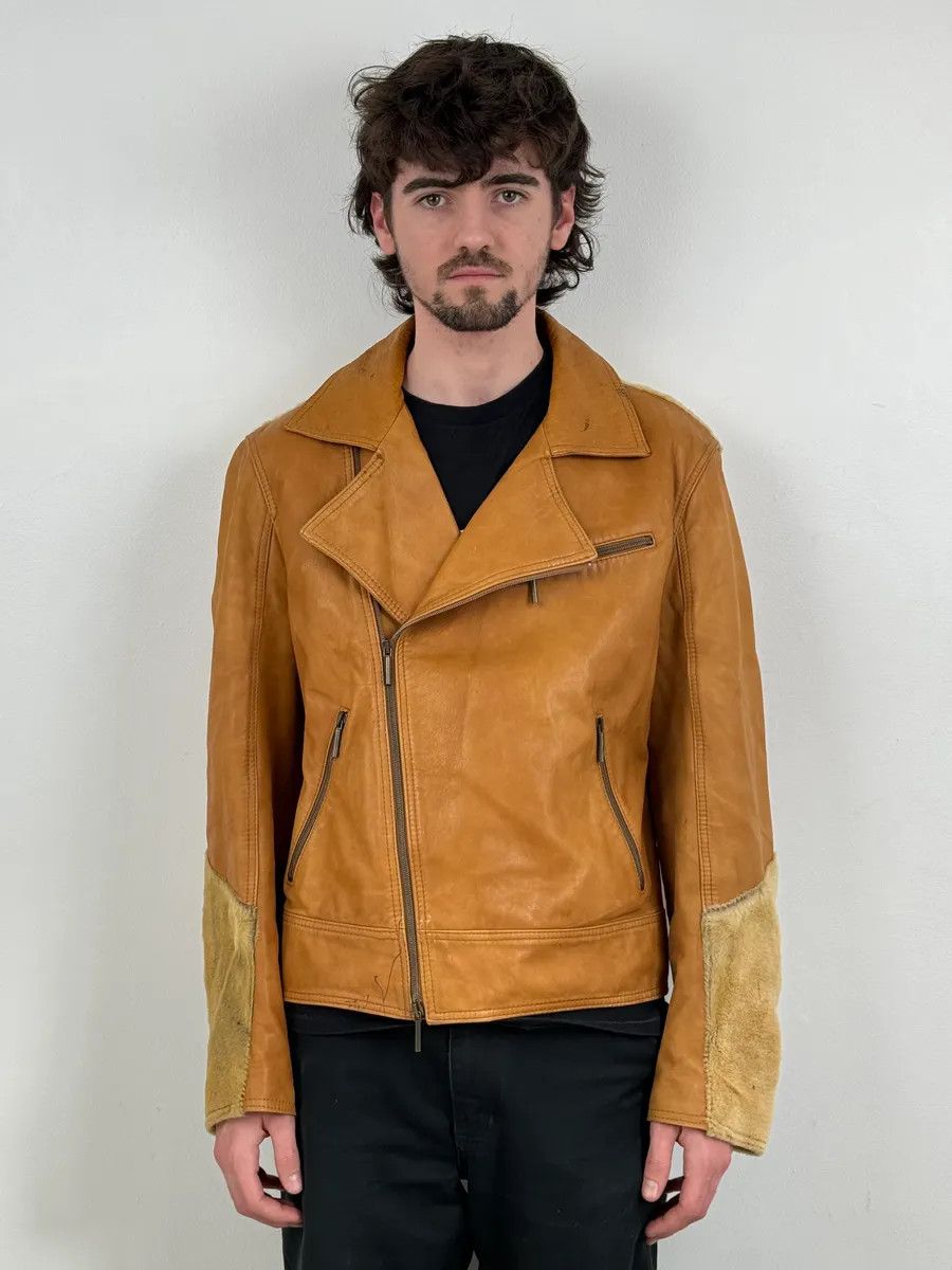 Roberto Cavalli AW2005 Cavalli Pony Hair Camel Leather Asymmetrical Jacket Size US M / EU 48-50 / 2 - 2 Thumbnail