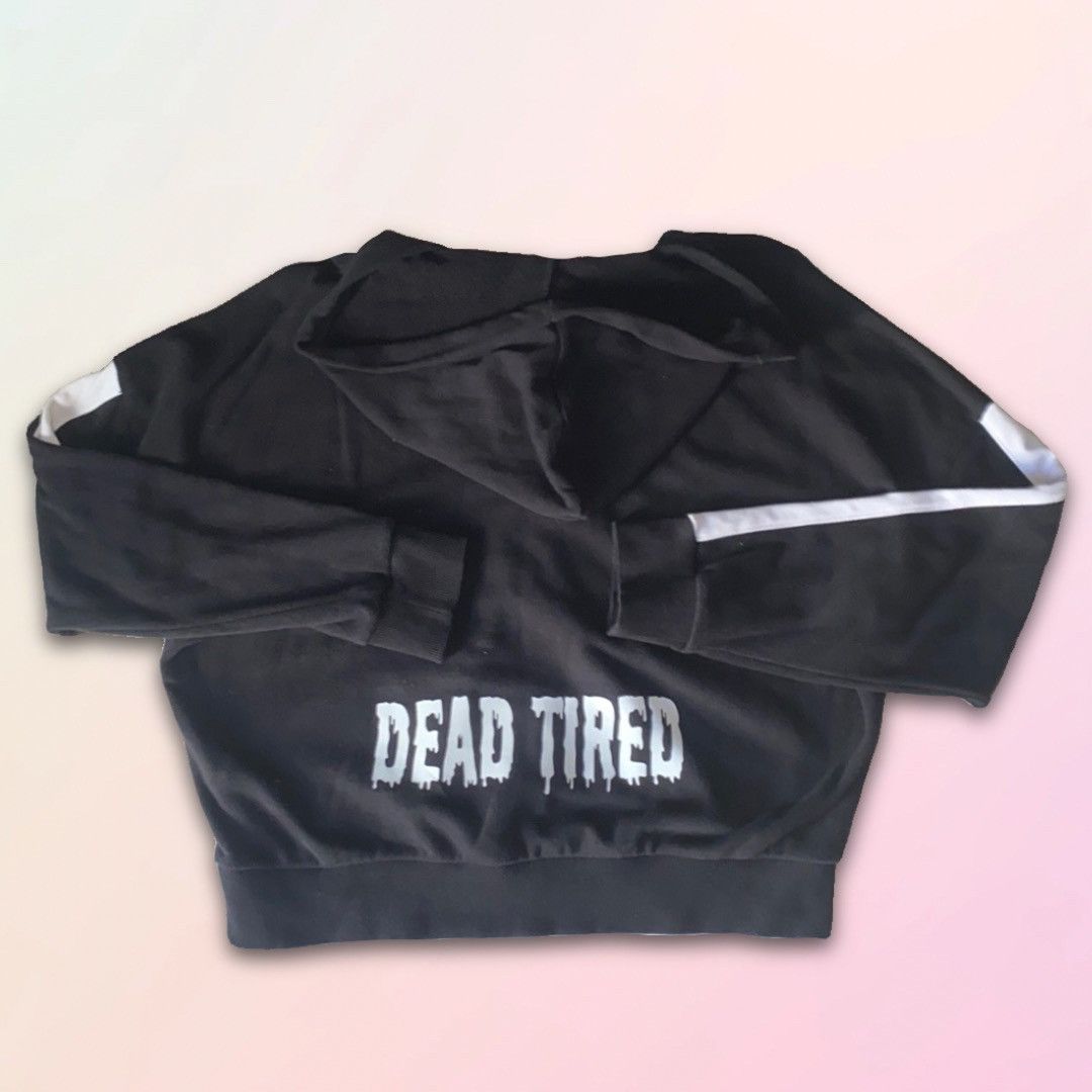 Forever 21 F21 Contemporary, “Dead Tired”, Lace Up Front Hoodie Size M / US 6-8 / IT 42-44 - 16 Thumbnail