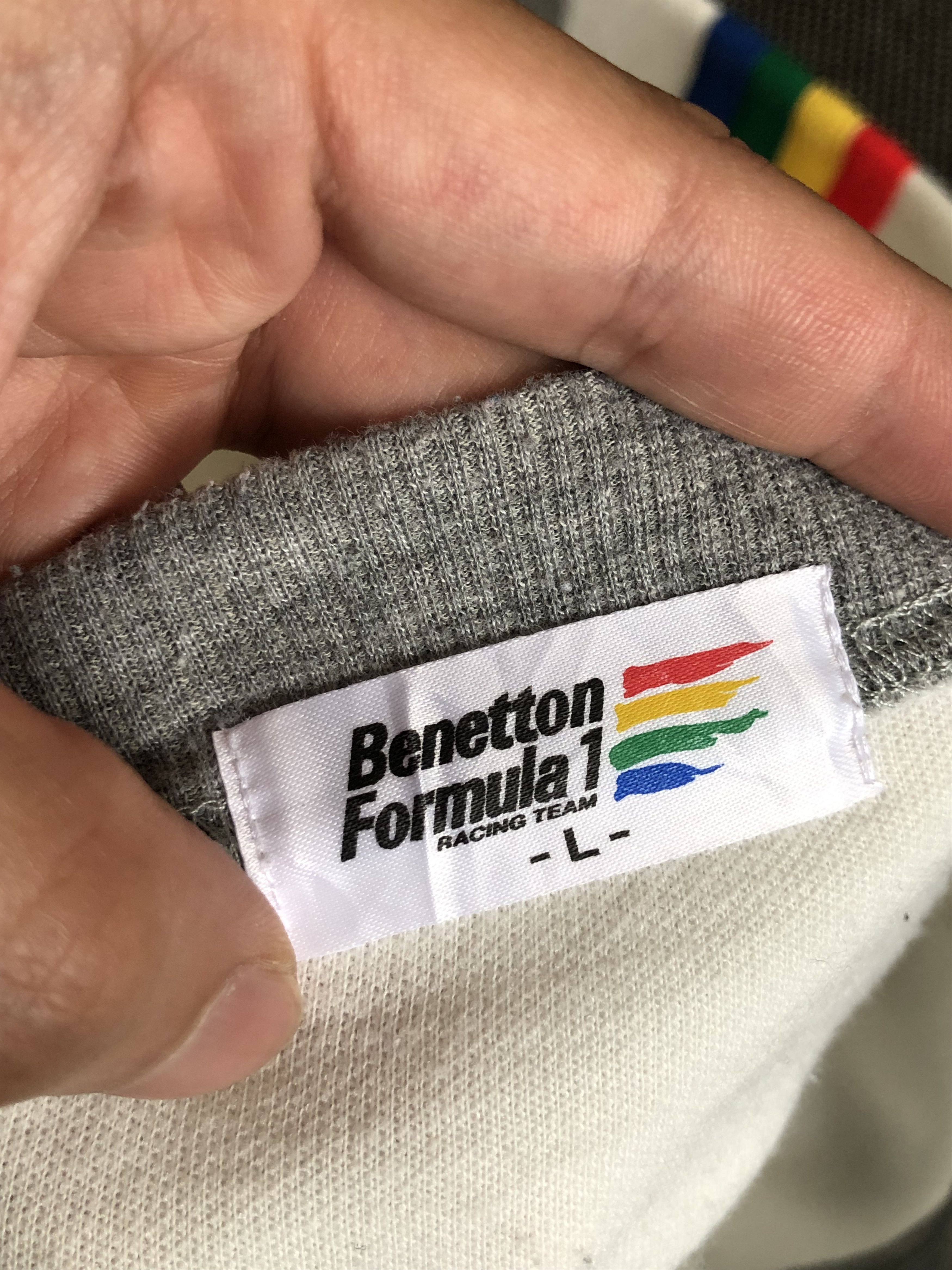 Benetton VINTAGE BENETTON F1 RACING TEAM SWEAT BUTTON PULLOVER 65:35 Size US L / EU 52-54 / 3 - 7 Thumbnail