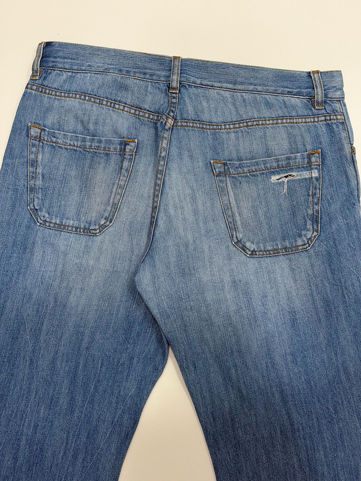 Prada PRADA SS 2008 Flared Distressed Blue Denim Jeans Nettspend Size US 34 / EU 50 - 13 Thumbnail