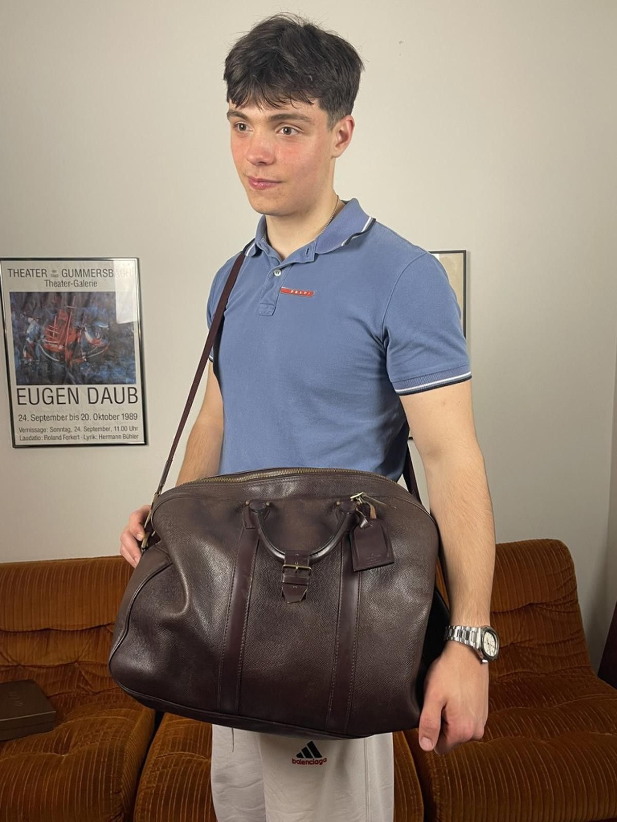 Louis Vuitton Louis Vuitton - Tiga 45 Large Brown Leather Travel Bag Size ONE SIZE - 4 Thumbnail