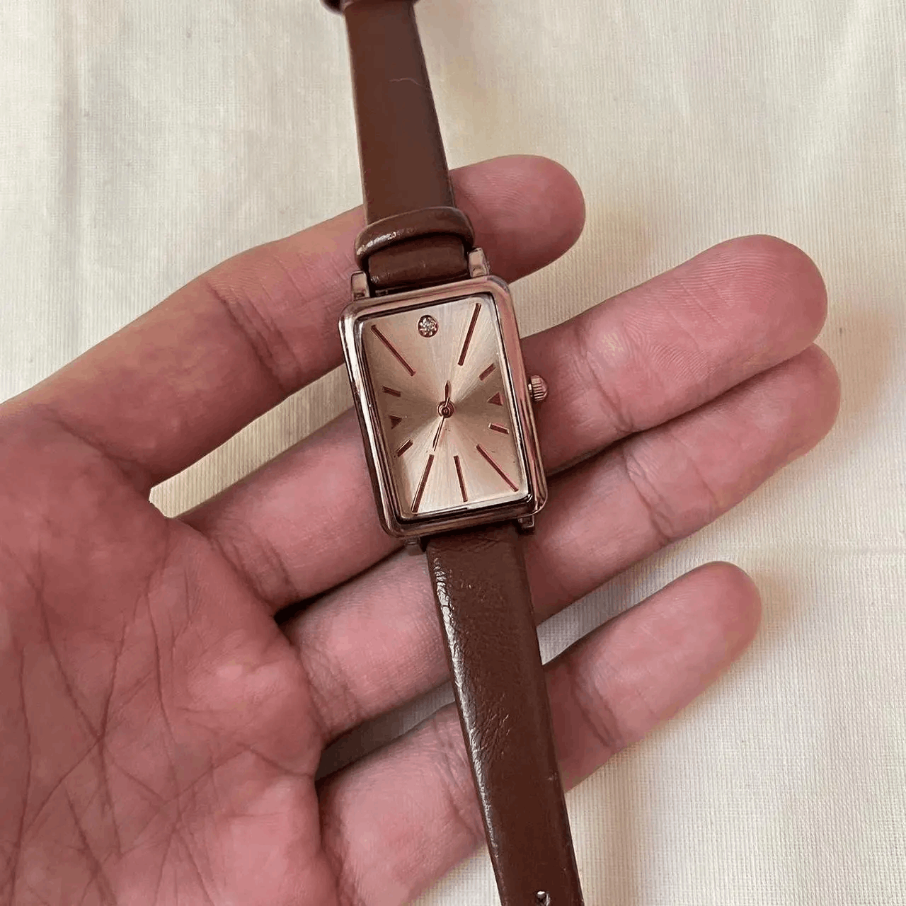 Jewelry brown old money luxury leather watch Size ONE SIZE - 5 Thumbnail