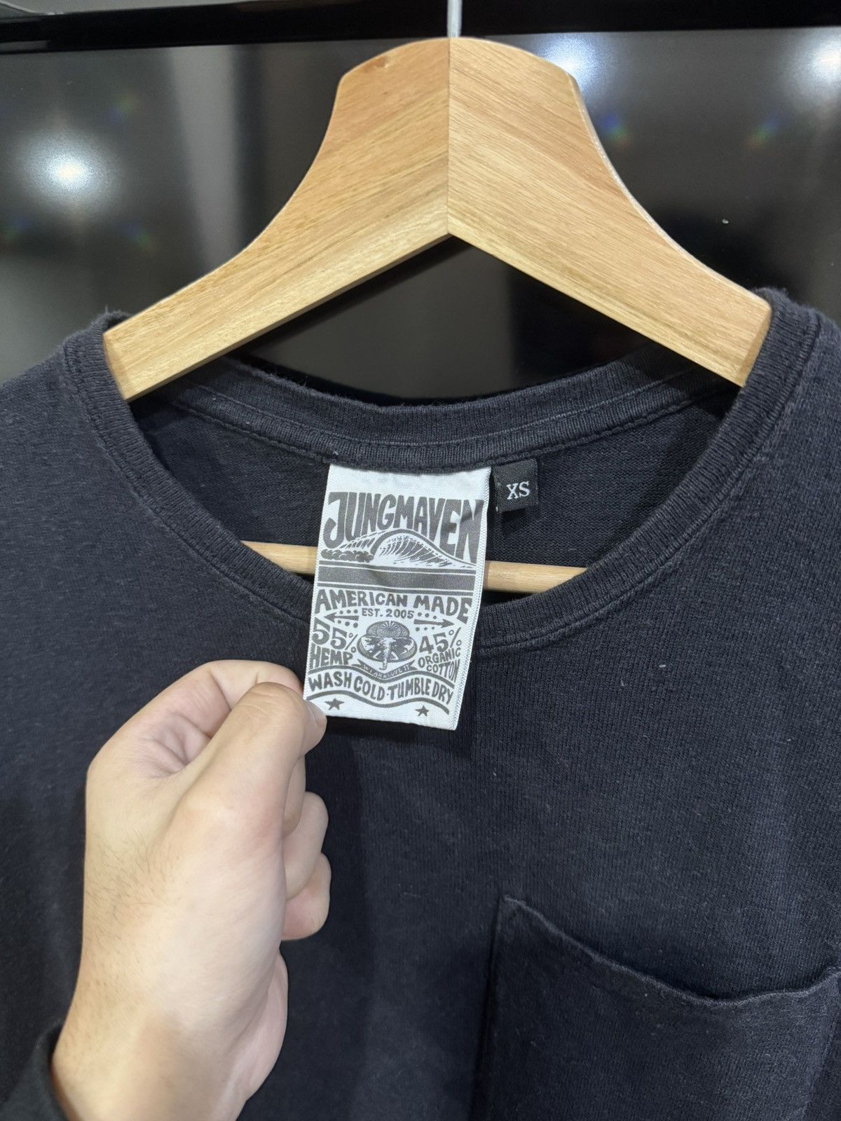 Jungmaven Jungmaven Baja Pocket T-Shirt Washed Black XS Hemp Size US XS / EU 42 / 0 - 4 Thumbnail