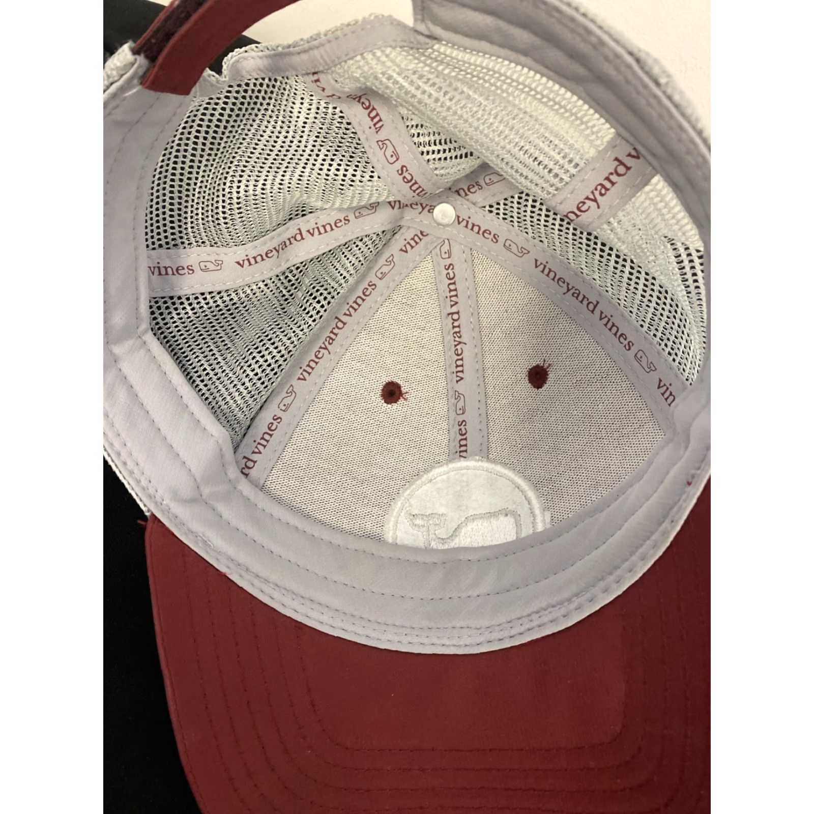 Vineyard Vines Vineyard Vines Hat Red Snapback Canvas Adjustable Casual Preppy Whale Red /639 Men One Size Cap Size ONE SIZE - 3 Thumbnail
