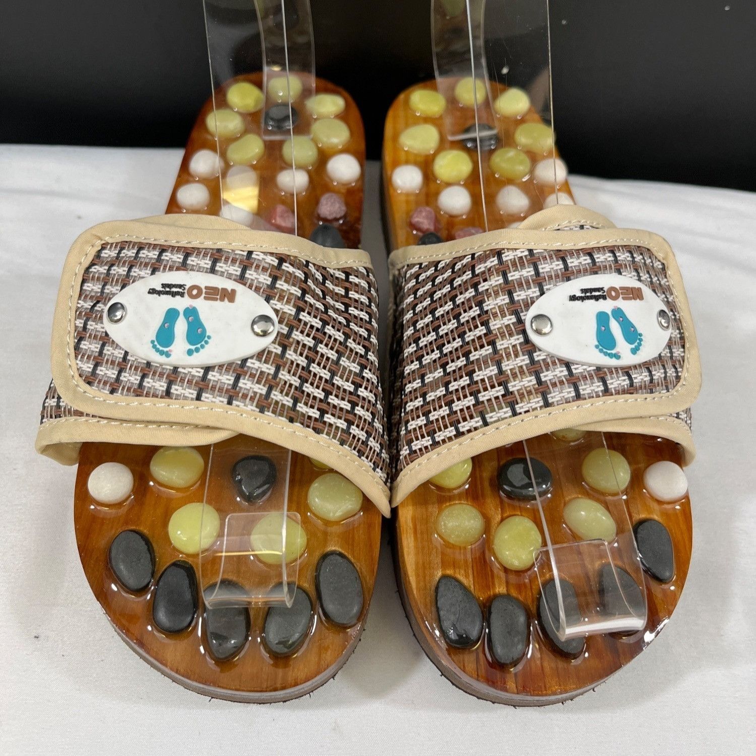 Other Neo Reflecology Womens Tan Stone Massager Sandals Size 6 SKU Size US 6 / IT 36 - 1 Thumbnail