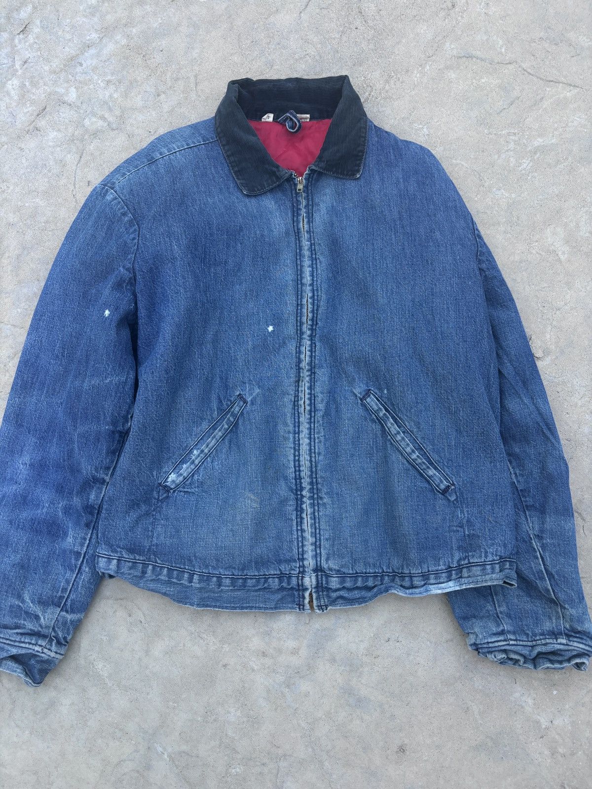 Vintage 1970s denim lined work wear jacket Size US L / EU 52-54 / 3 - 1 Thumbnail