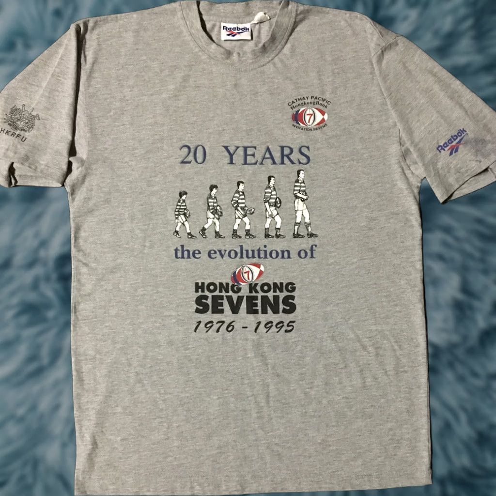 Reebok VINTAGE Reebok Shirt Mens XL 90s Hong Kong Sevens Rugby Tournament 20th Anniversary Gray Size US XL / EU 56 / 4 - 1 Thumbnail