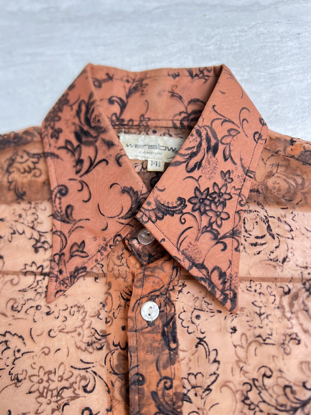 Vintage WENSLOW London Flower Motive Mesh Shirt Size US XS / EU 42 / 0 - 5 Thumbnail