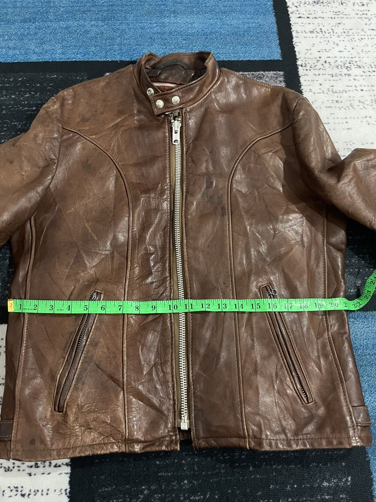 Schott SCHOTT CAFE RACER LEATHER BIKER JACKET Size US L / EU 52-54 / 3 - 19 Thumbnail