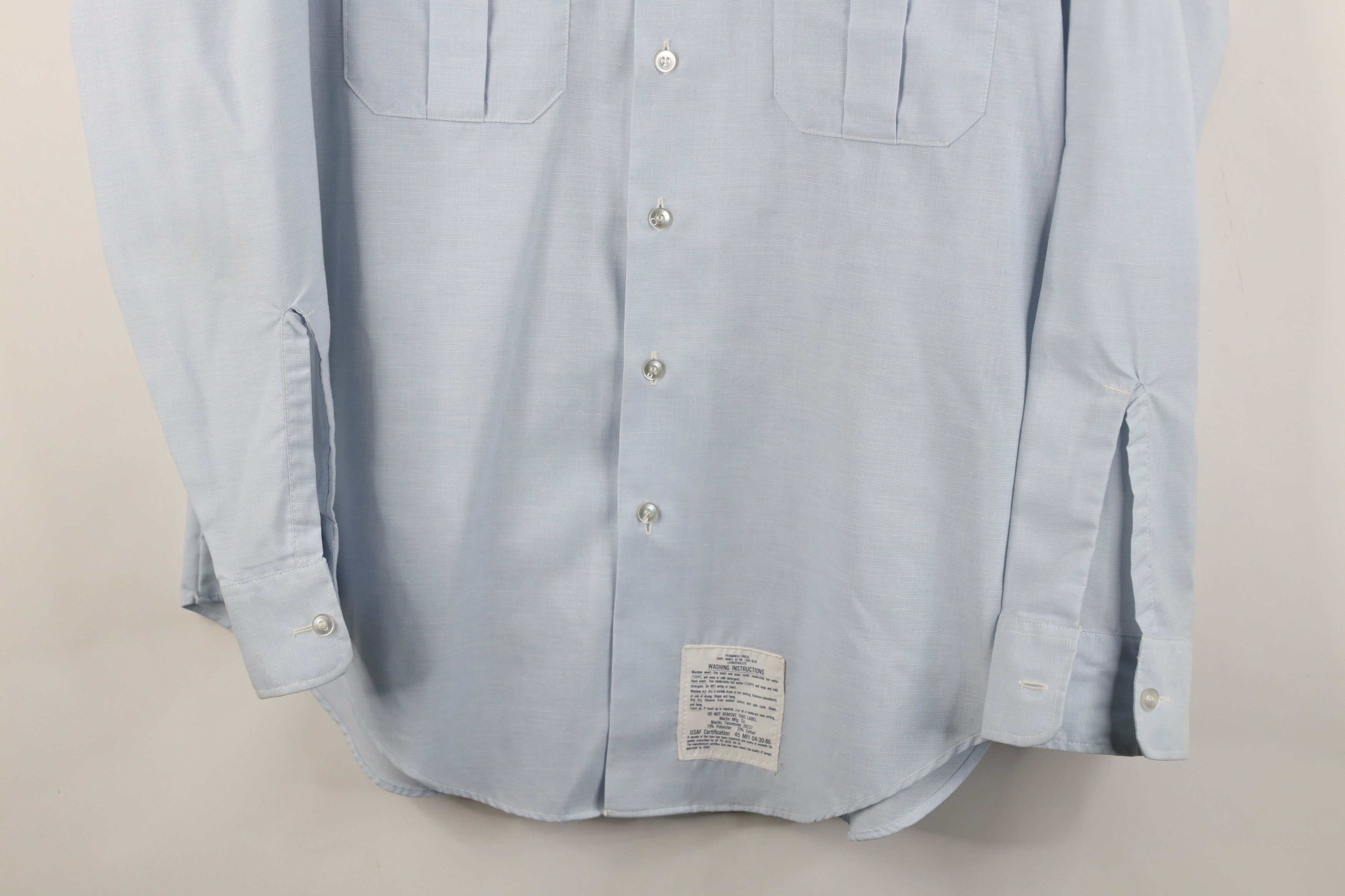 Vintage Vintage 80s USAF Safari Bush Collared Button Shirt Blue USA Size US L / EU 52-54 / 3 - 3 Thumbnail