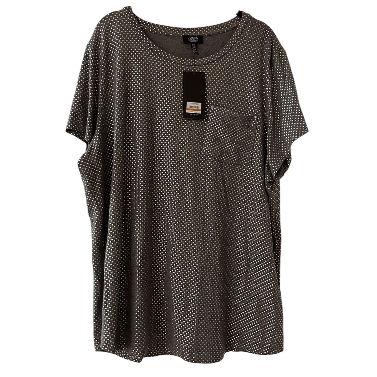 Jones New York NWT Jones New York grey and silver polka dot tee size 3X Size 3XL / US 20-22 - 1 Thumbnail