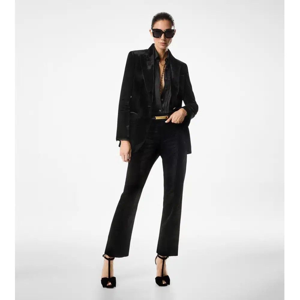 Tom Ford o1loc1c0425 GI2970 Velvet Wallis Single Breasted Jacket Size S / US 4 / IT 40 - 3 Thumbnail
