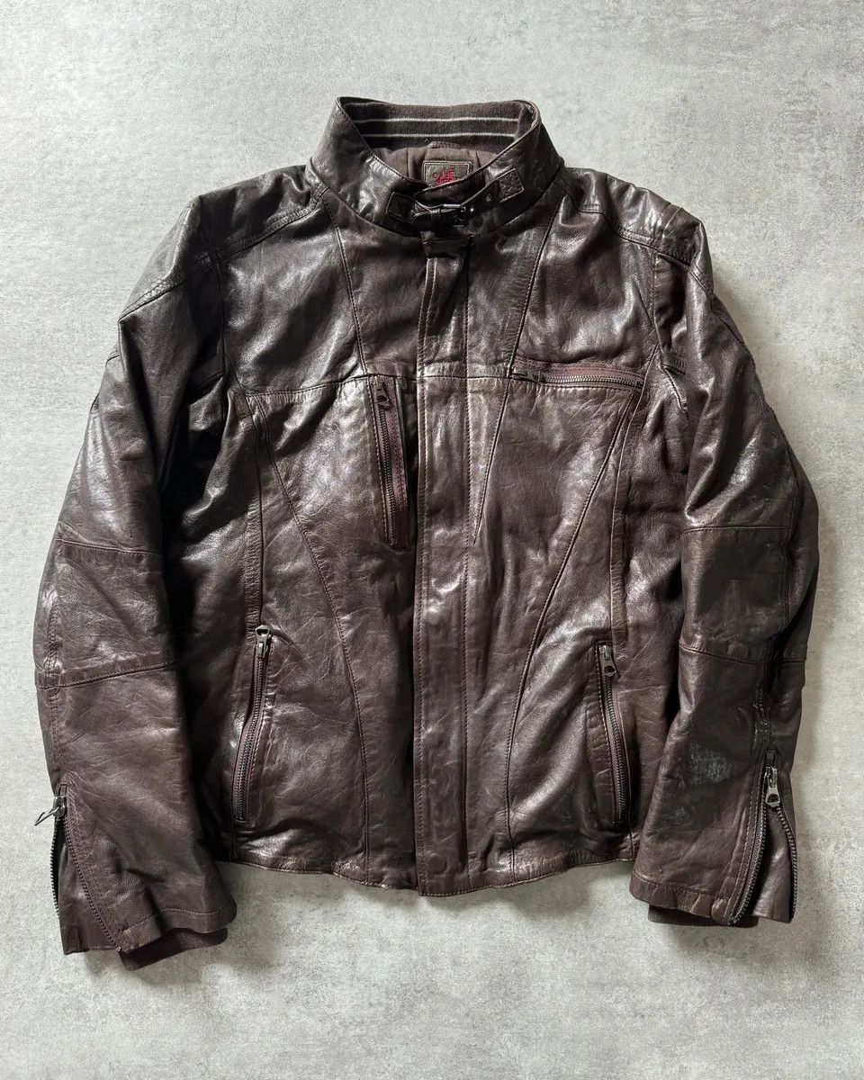 1990s Marithé + François Girbaud Brown Excellence Biker Jacket