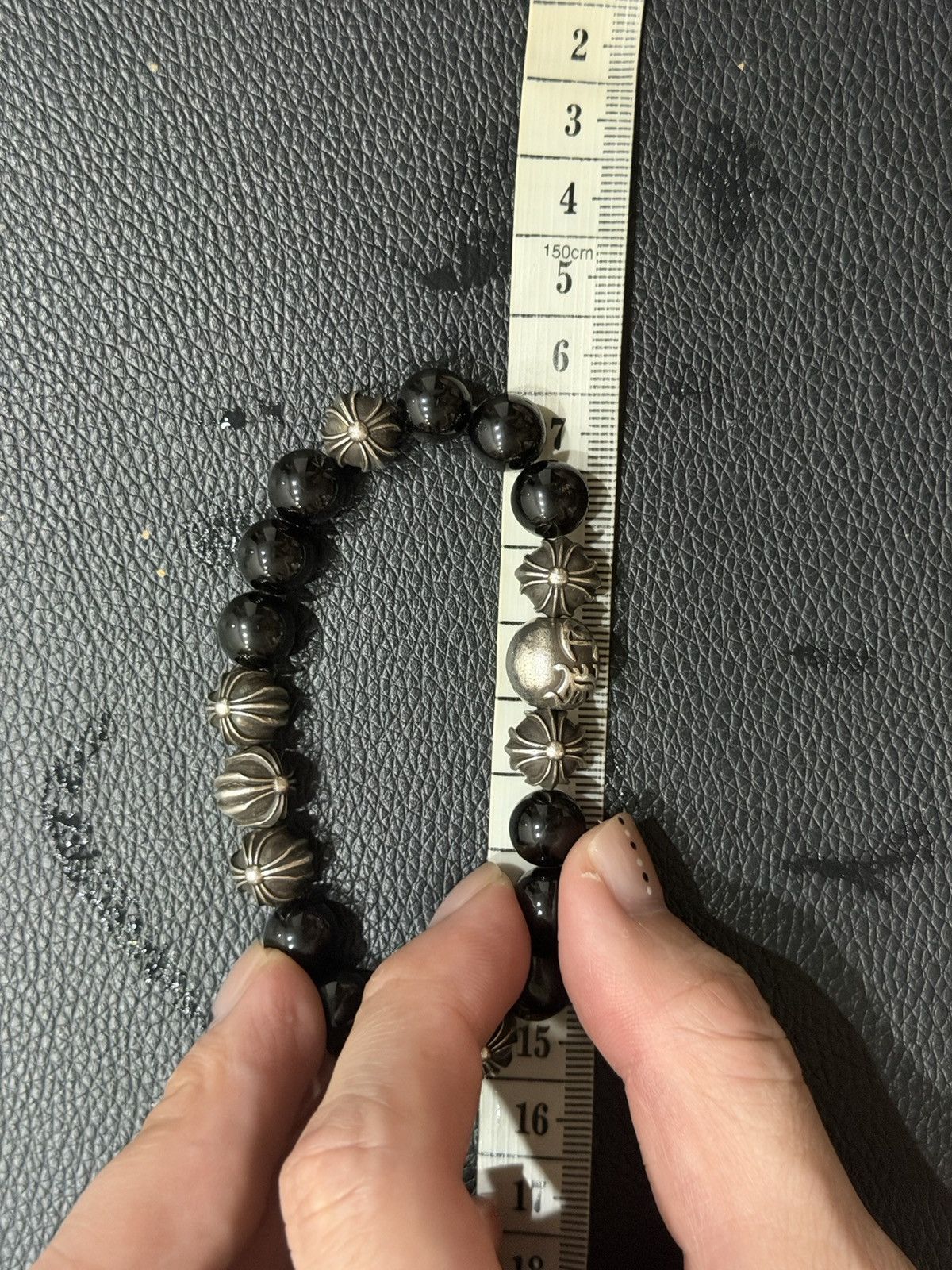 Chrome Hearts Chrome Hearts Black Onyx Pearls 925 Sliver 10mm Size ONE SIZE - 17 Thumbnail
