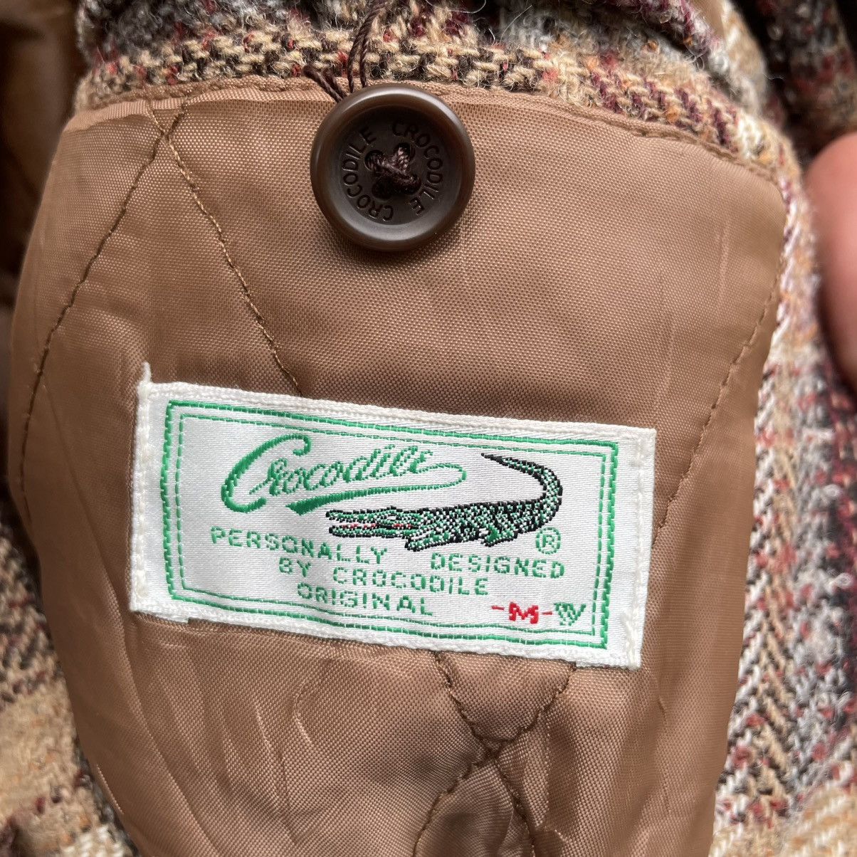 Designer × Lacoste × Vintage 💥Vintage Crocodile Herringbone Checked Jacket Size US M / EU 48-50 / 2 - 7 Thumbnail