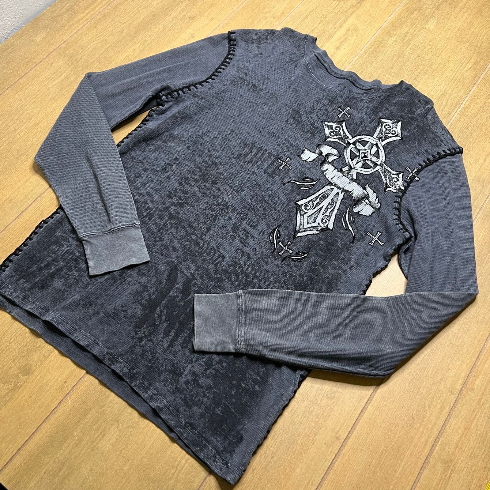 Raw State Raw State Premium Thermal Shirt Cross Y2K Long Sleeve XL Size US XL / EU 56 / 4 - 6 Thumbnail