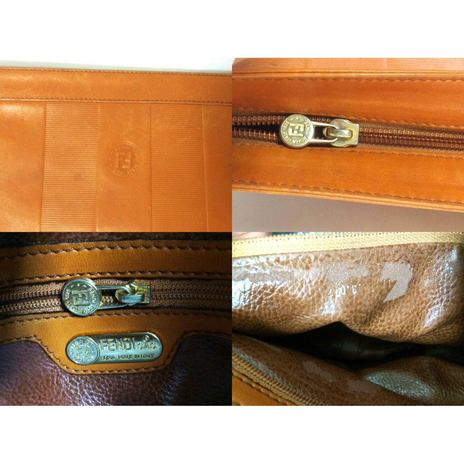 Fendi Vintage Fendi orange brown genuine leather mini document bag Size ONE SIZE - 3 Thumbnail