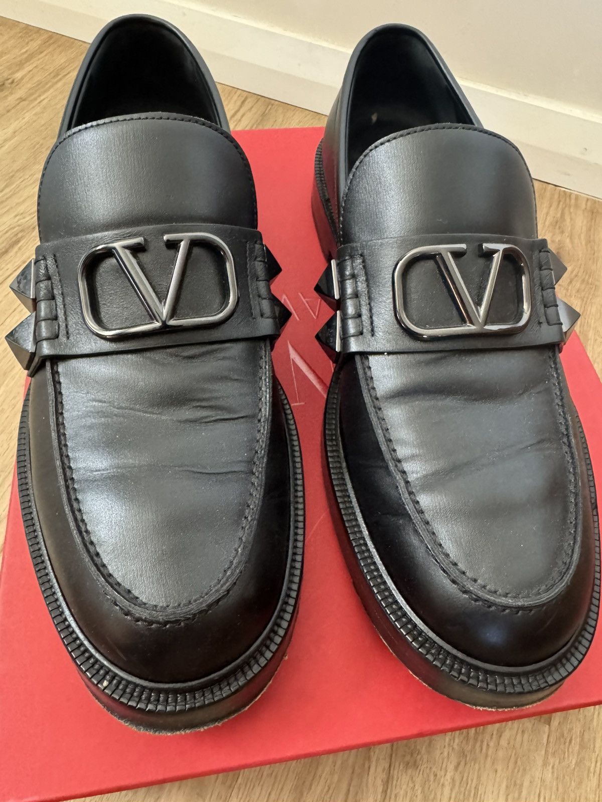 Valentino Valentino Garavani Stud Sign Slip-On Loafers Size US 11 / EU 44 - 6 Thumbnail