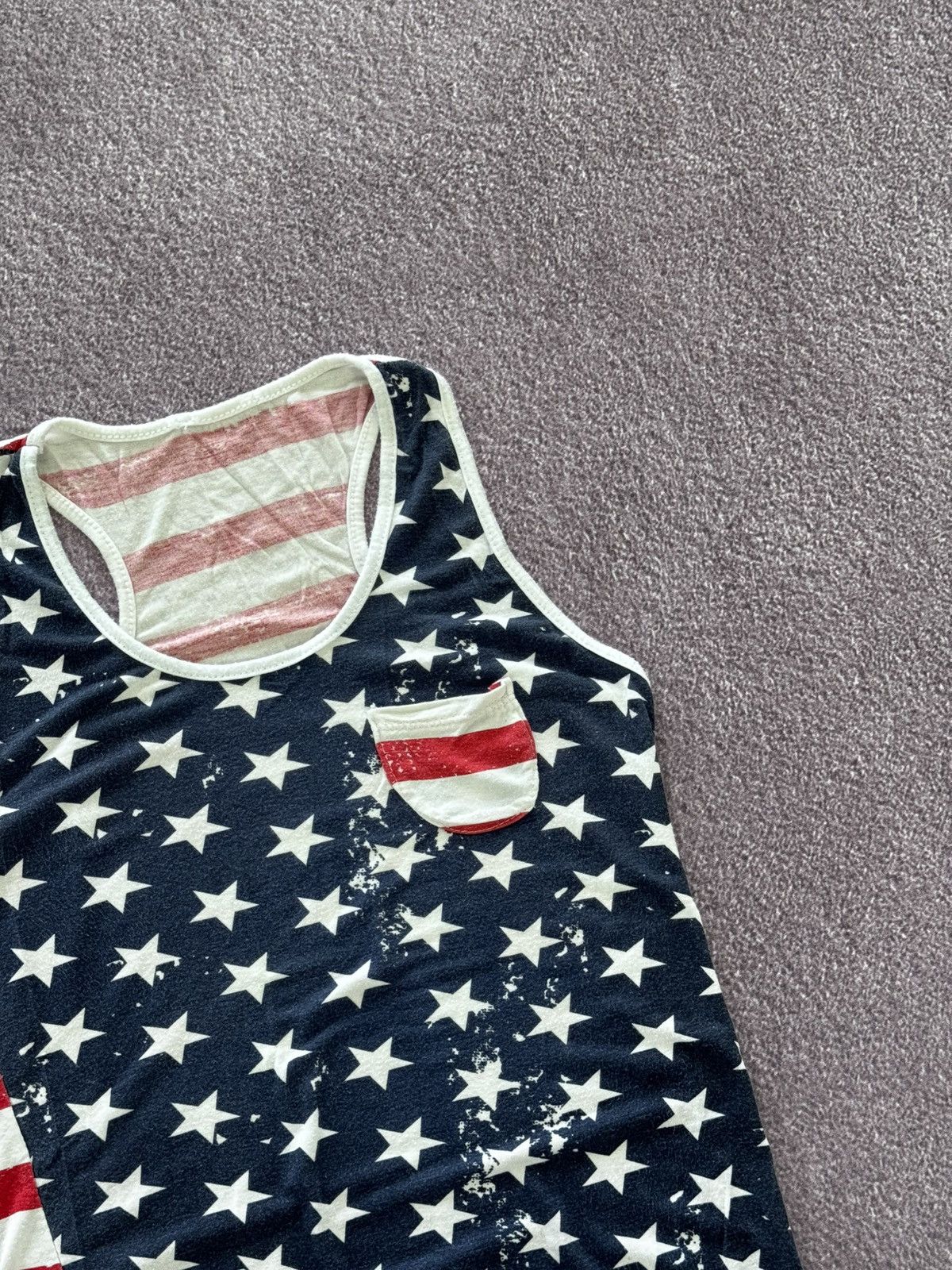 Japanese Brand 00’s Avant Garde Y2K USA Flag Glam Tank Top Size S / US 4 / IT 40 - 6 Thumbnail