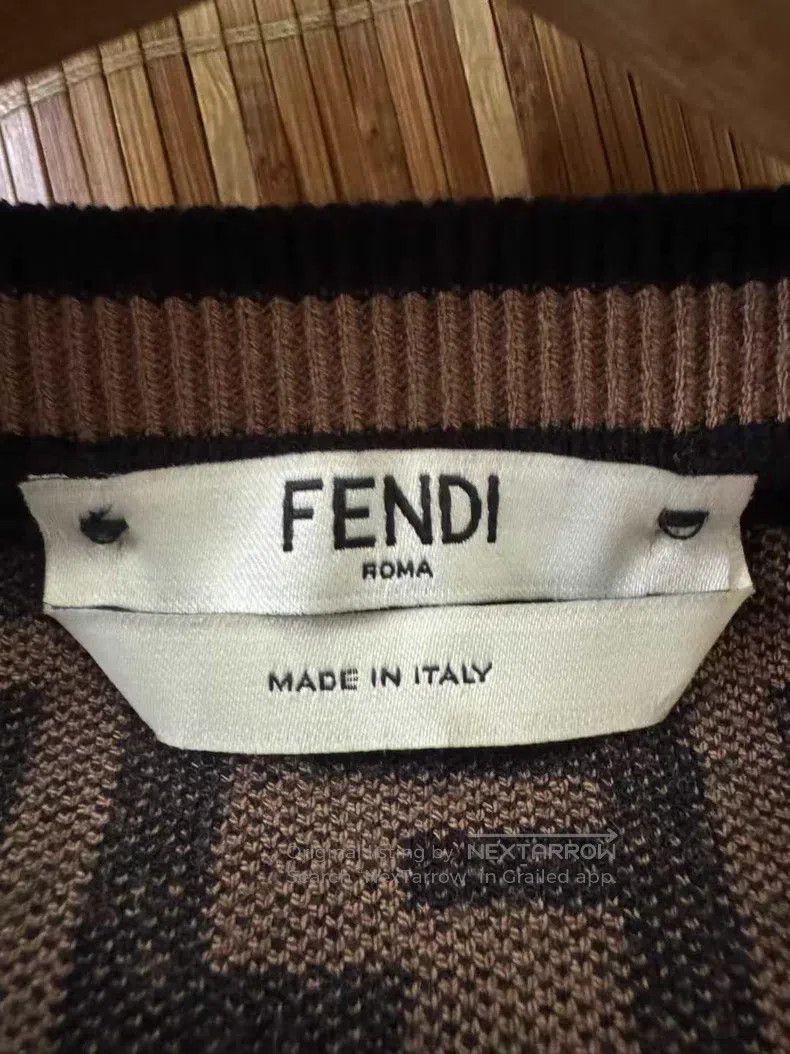 Fendi Fendi Brown monogram print long-sleeved knit sweater Size S / US 4 / IT 40 - 5 Thumbnail