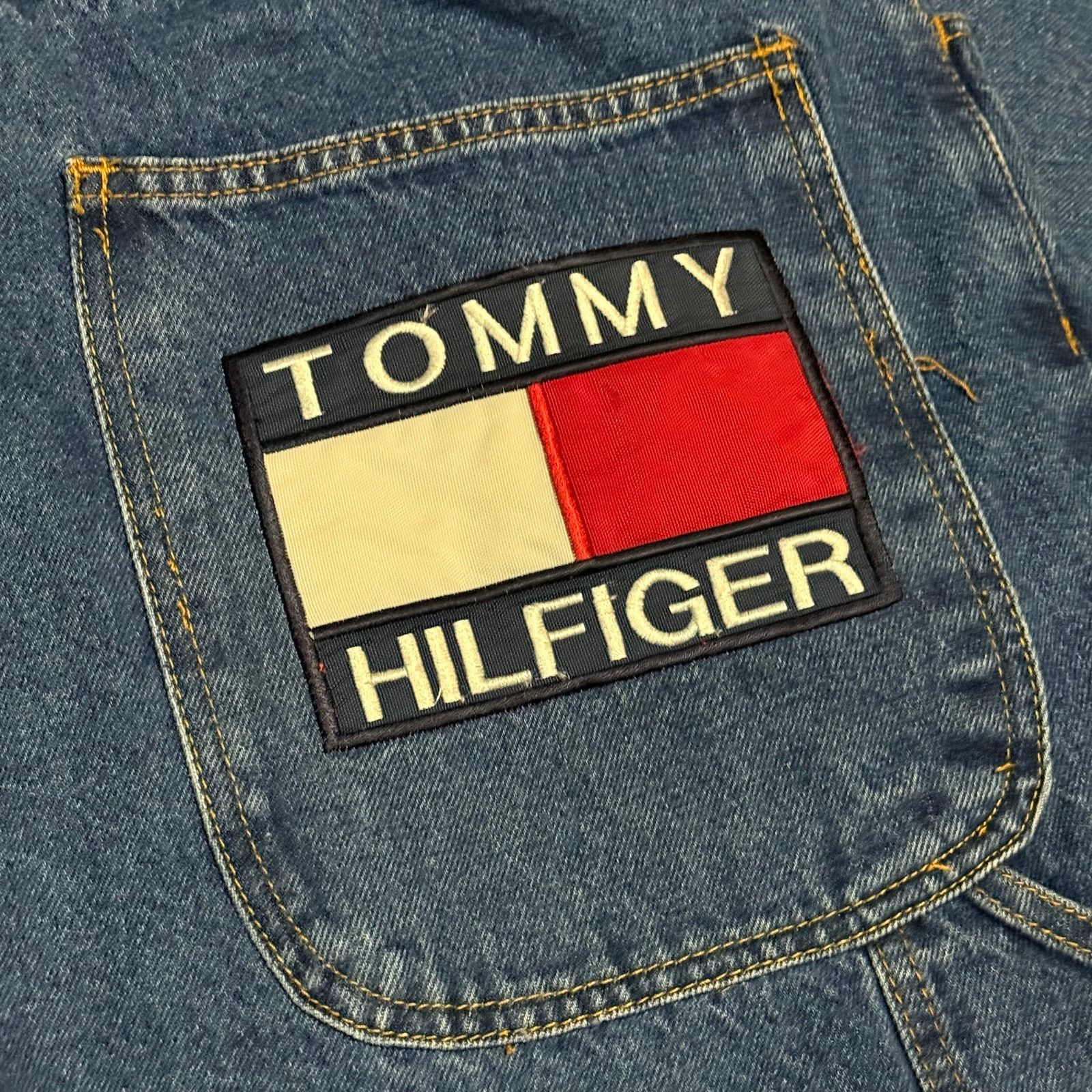 Tommy Hilfiger × Vintage Vintage Tommy Hilfiger Baggy Carpenter Jeans 34x32 Big Logo Size US 34 / EU 50 - 4 Thumbnail