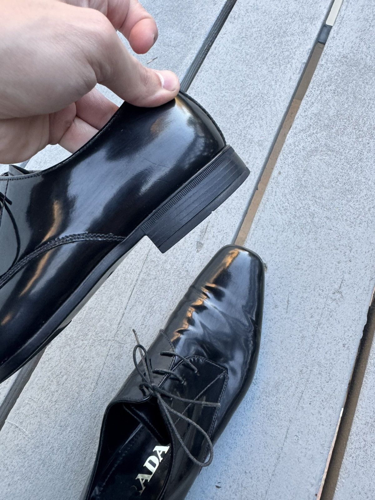 Prada Shiny black Prada dress shoes Size US 6 / EU 39 - 11 Thumbnail