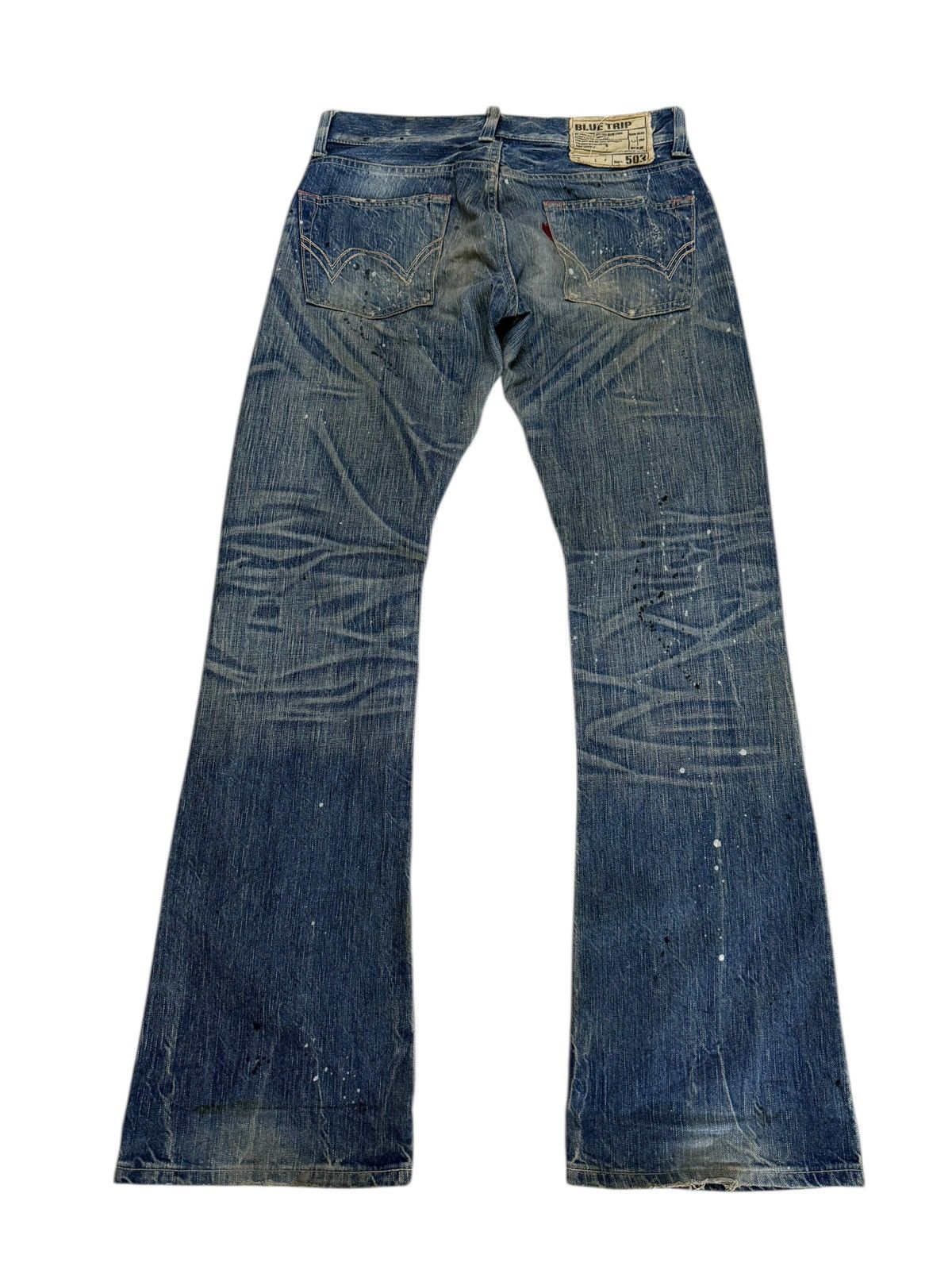 If Six Was Nine Flared Jeans Edwin 503 Blue Trip Clawmark Distressed Sick Size US 31 - 9 Thumbnail