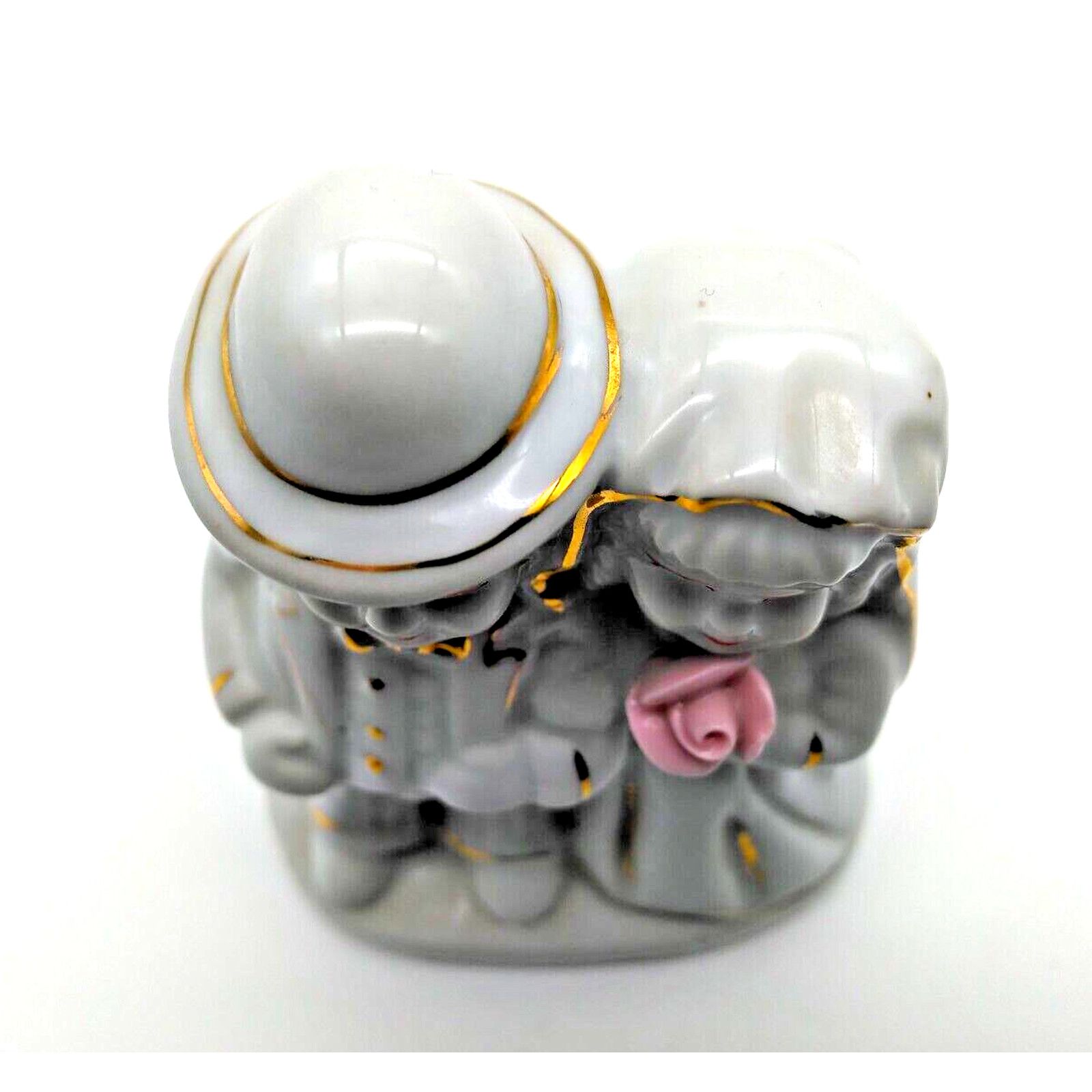 Other Bride & Groom Ceramic Glazed Figurine 4 1/2" - Adorable! Size ONE SIZE - 2 Thumbnail