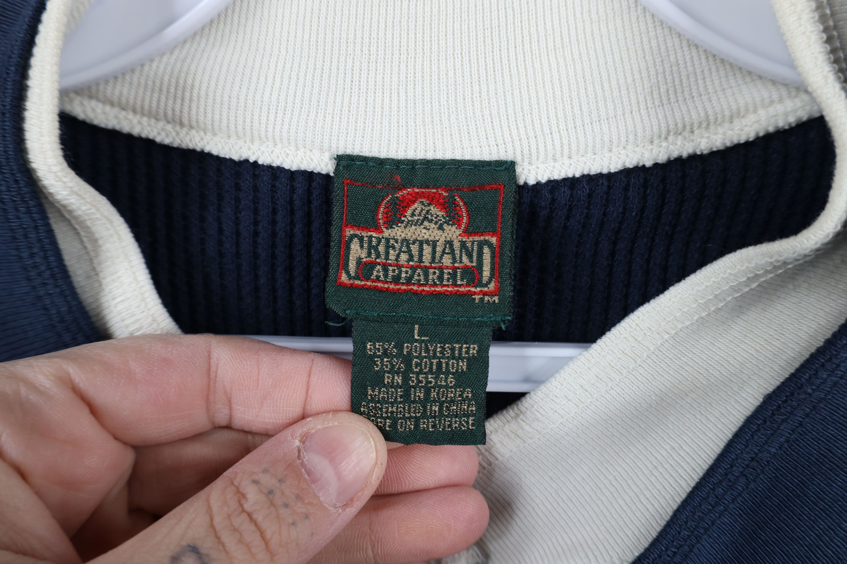 Vintage Vintage 90s Streetwear Thermal Waffle Knit Henley T-Shirt Size L / US 10 / IT 46 - 6 Thumbnail
