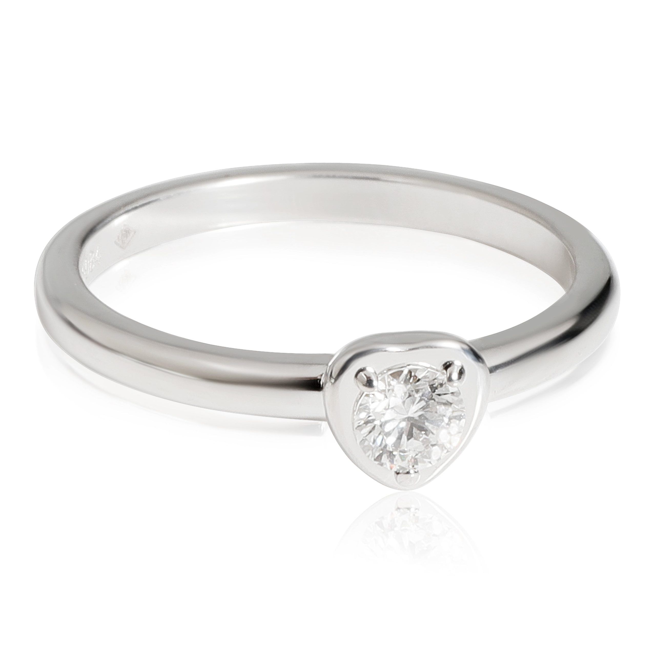 image of Cartier Diamants Légers Heart Ring In 18K White Gold 0.14 Ct, Women's