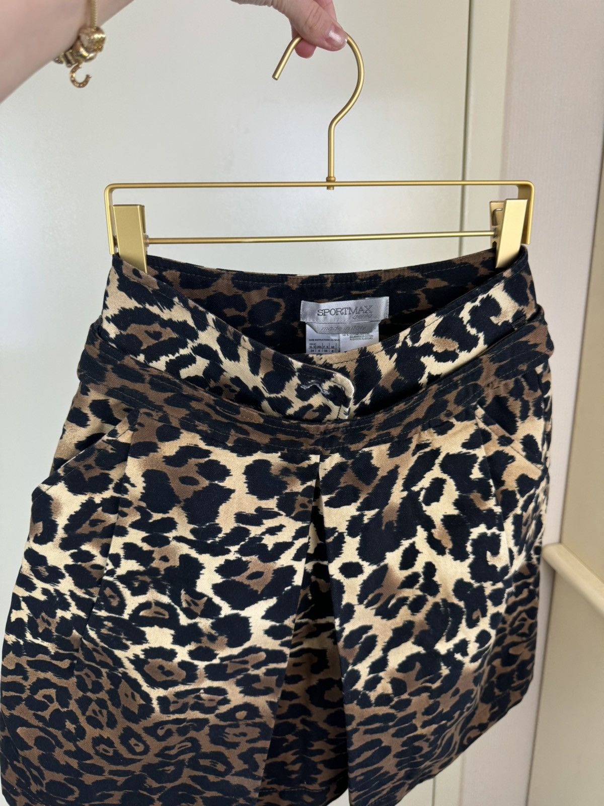 Sportmax Sportmax by Max Mara leopard print mini skirt cotton denim S Size 26" / US 2 / IT 38 - 11 Thumbnail