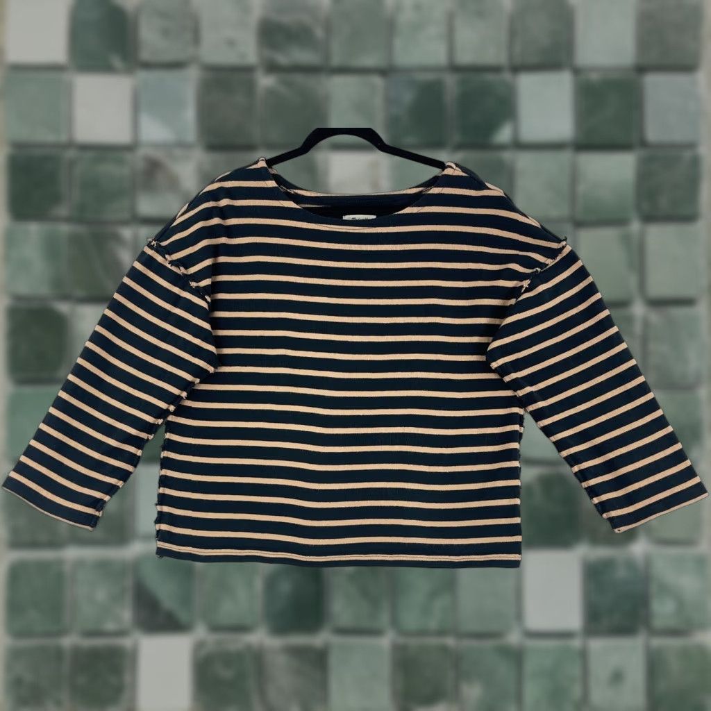 Madewell Madewell Shirt Womens Large Black Luxe Long Sleeve Pullover Casual Cropped Size L / US 10 / IT 46 - 1 Thumbnail