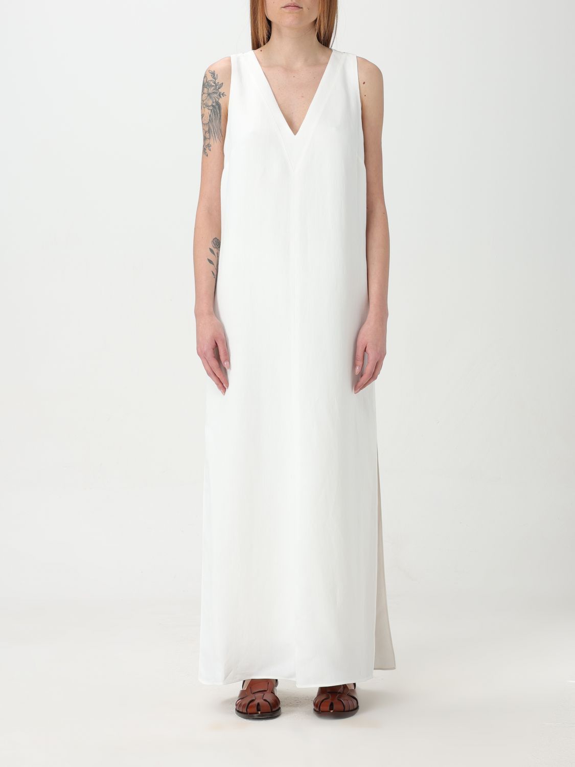 image of Brunello Cucinelli Dress Woman White, Women's (Size Medium)