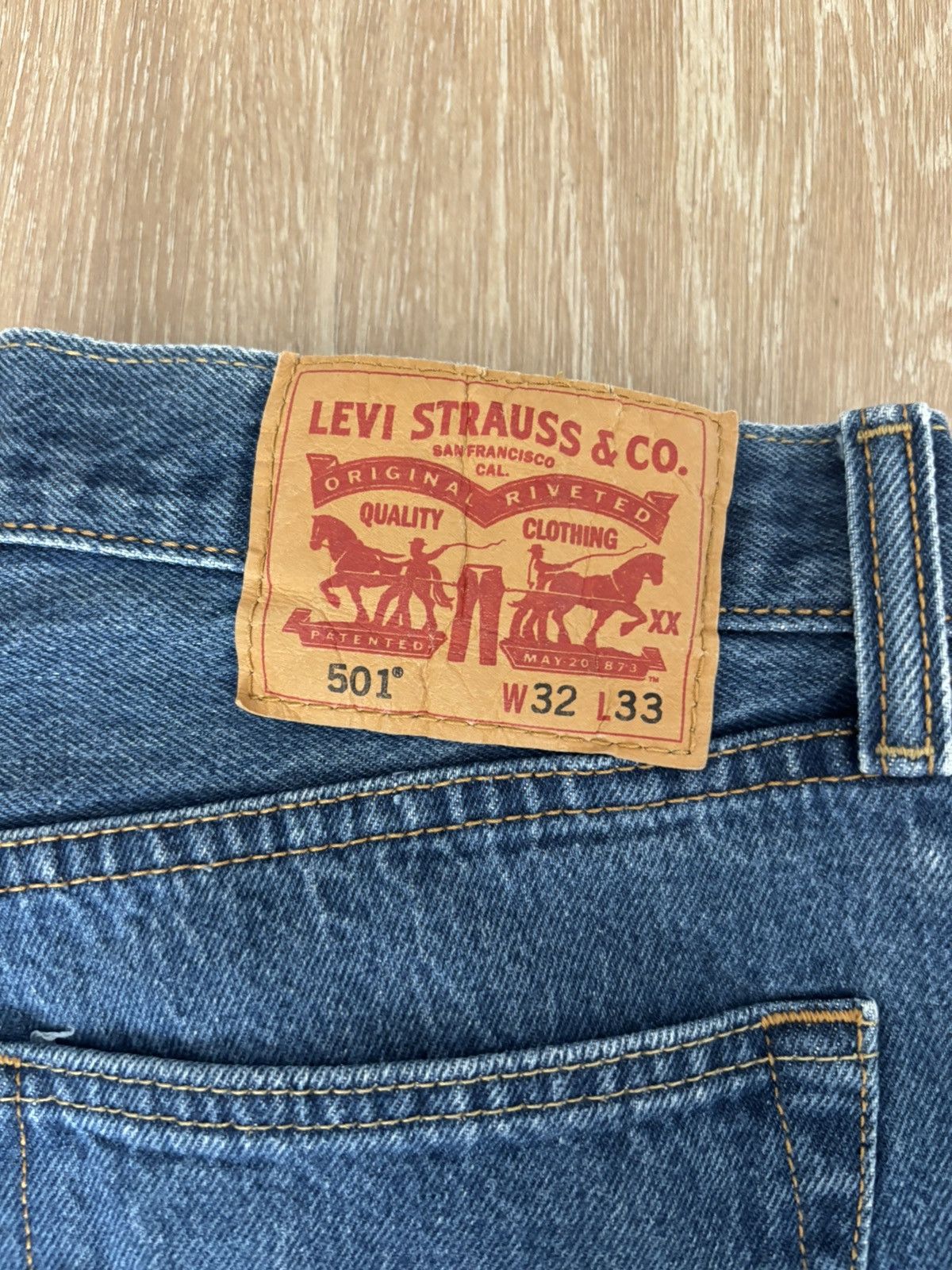 Levi's Vintage Levi’s 501 Patchwork Straight Denim Jeans Size US 32 / EU 48 - 5 Thumbnail