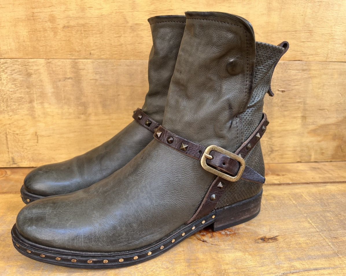 A.S.98 Airstep A.S.98 green leather ankle boots Size US 10 / IT 40 - 1 Thumbnail