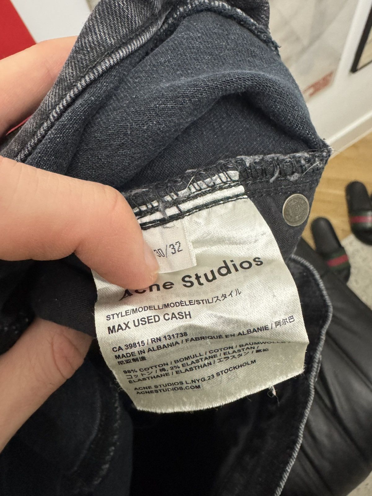 Acne Studios Acne Studios Max Used Cash Washed Black Denim Jeans Pant Size US 30 / EU 46 - 4 Thumbnail