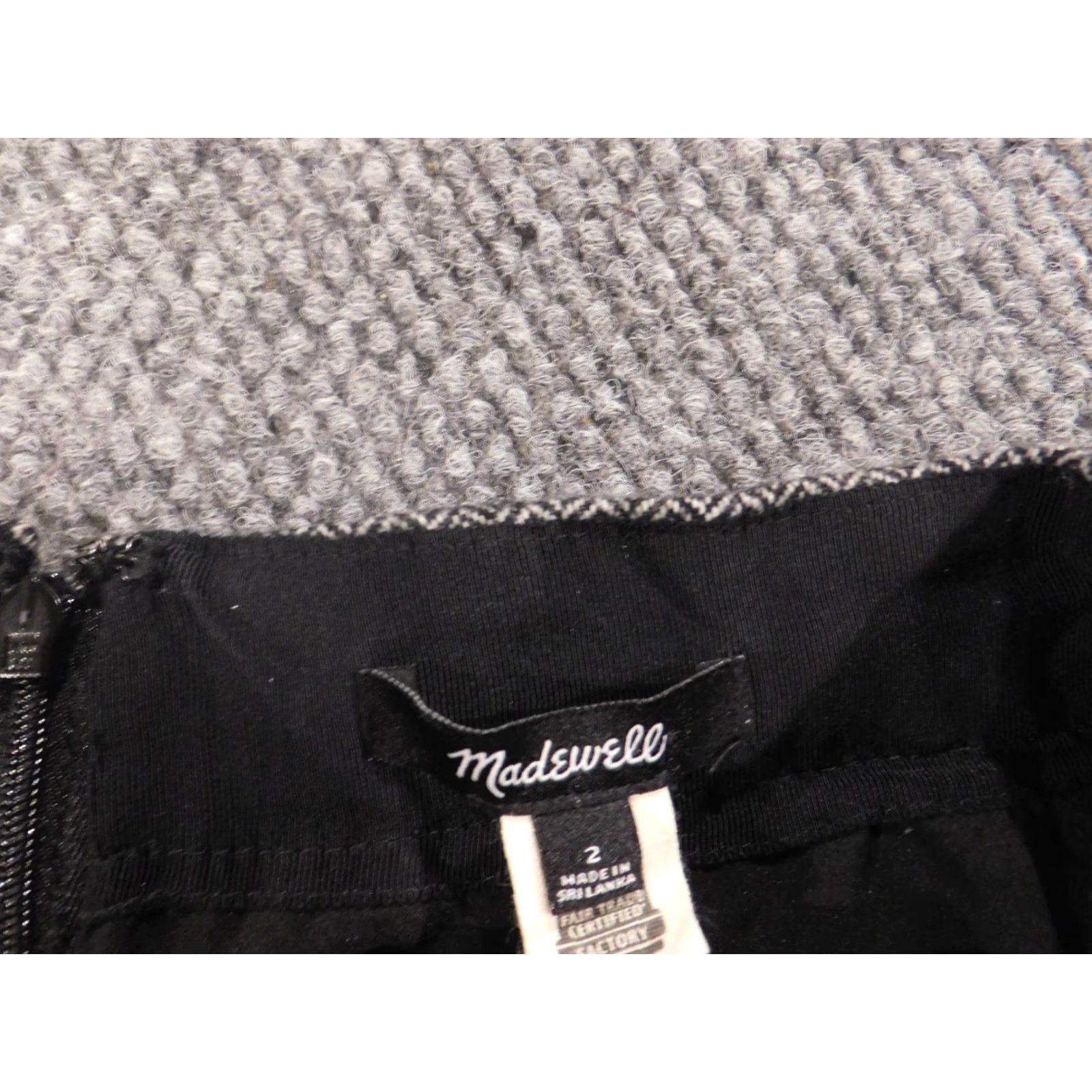 Madewell Madewell Skirt Women (Womens) 2 Gray A-Line Wool Mini Zip Pockets Short Lined Casual Modern Size 26" / US 2 / IT 38 - 6 Thumbnail