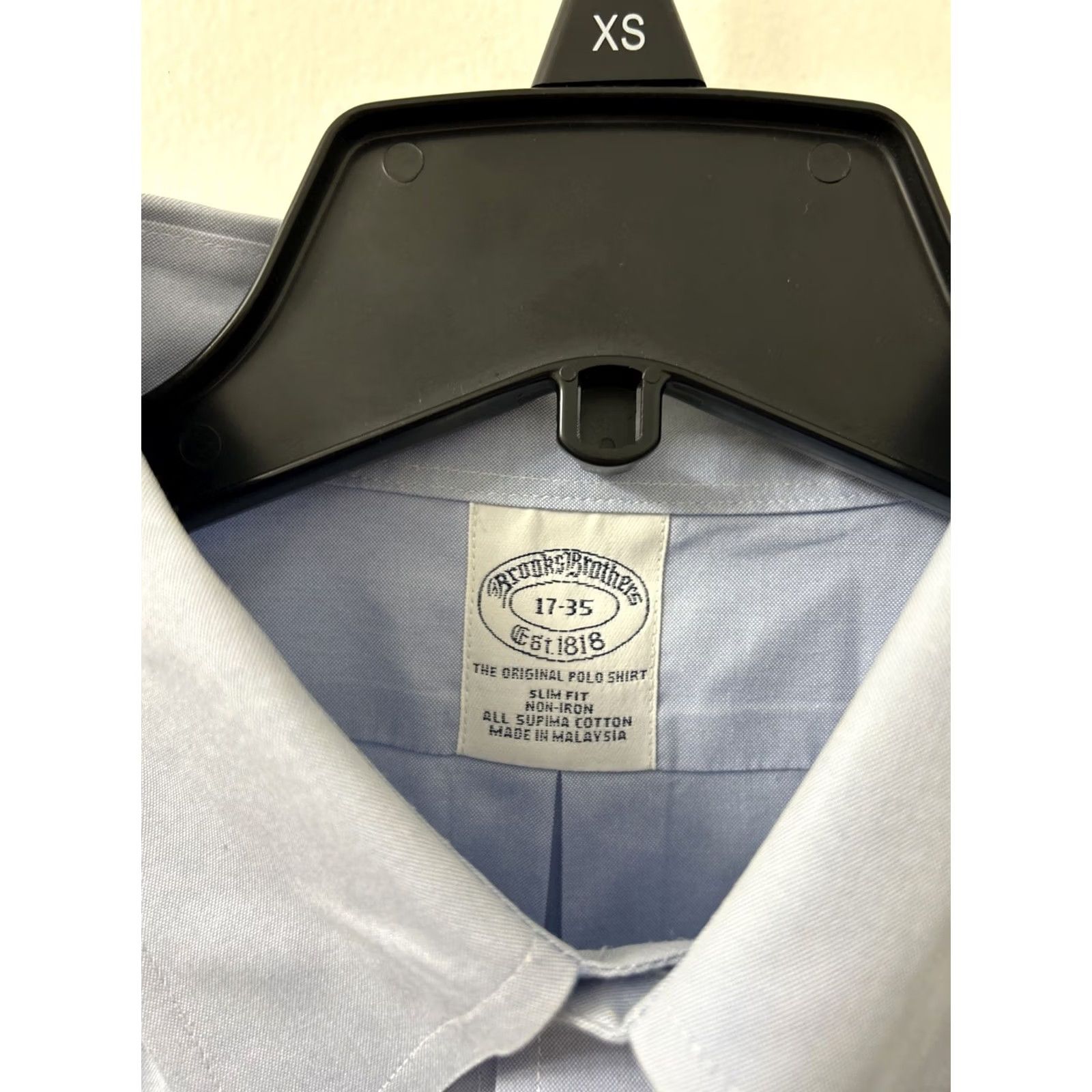 Brooks Brothers Brooks Brothers Original Polo Shirt Mens 17 Blue Slim Fit Non-Iron L/S Dress Shirt Button Up Capo? Size US XL / EU 56 / 4 - 5 Thumbnail