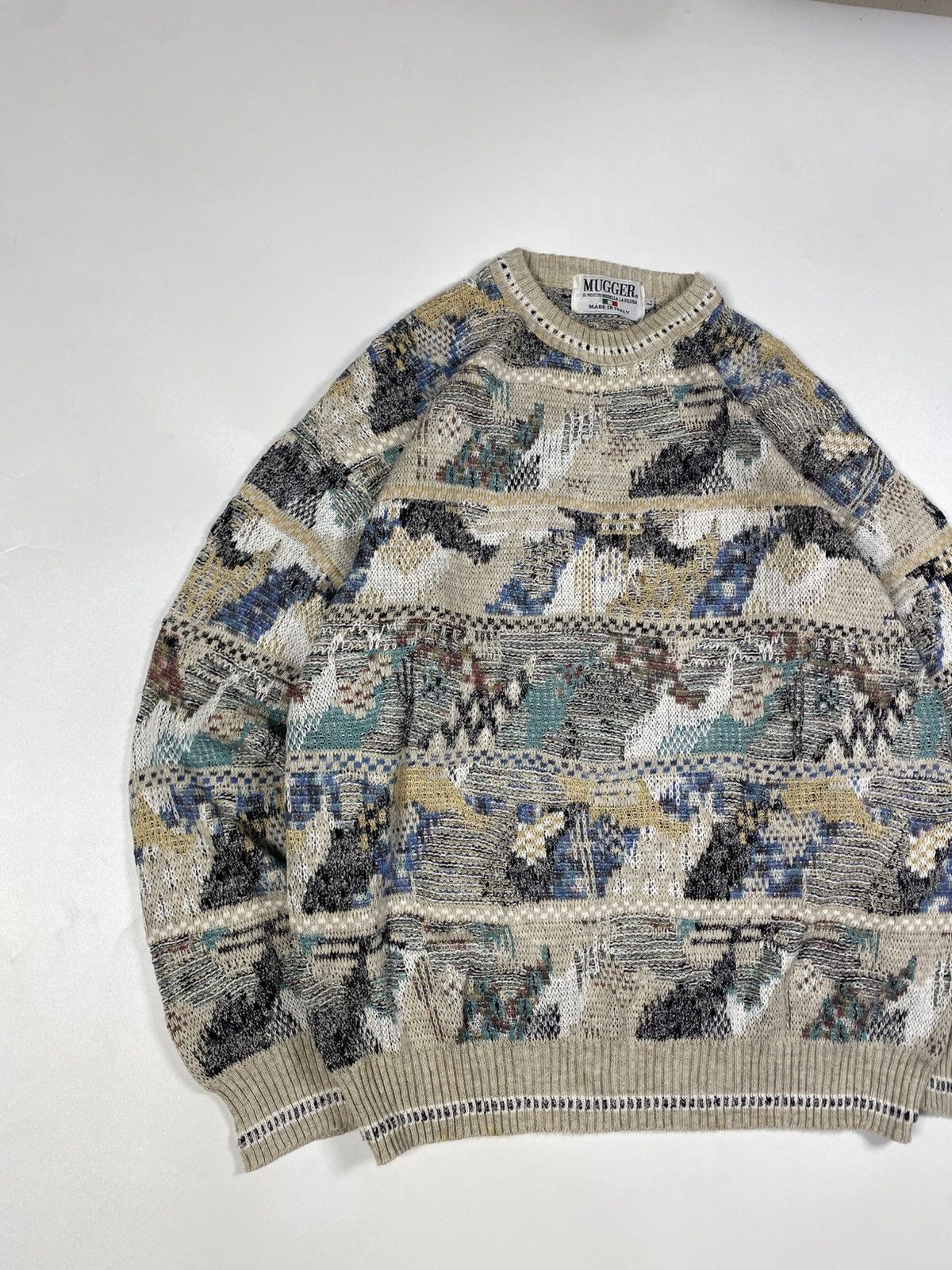 Other Vintage Mugger Italy Pattern Knitwear Size US XL / EU 56 / 4 - 3 Thumbnail