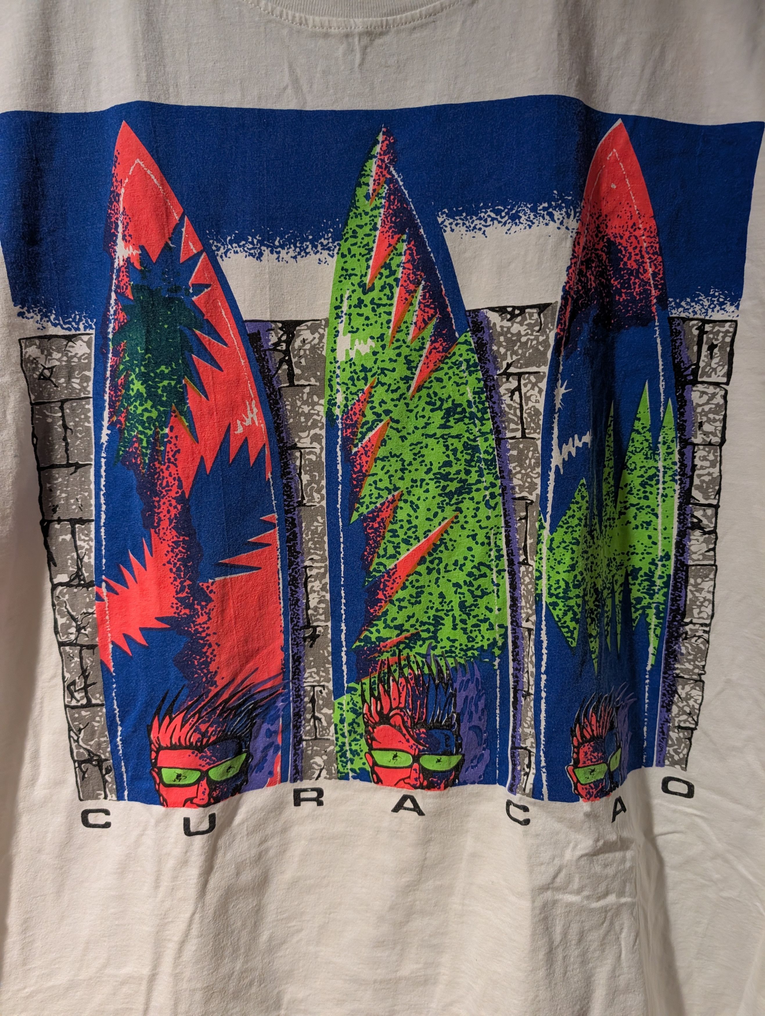 Sun Surf Vintage 90s Curacao Netherlands Surf Wear Hawaii T-Shirt Size US XL / EU 56 / 4 - 2 Thumbnail