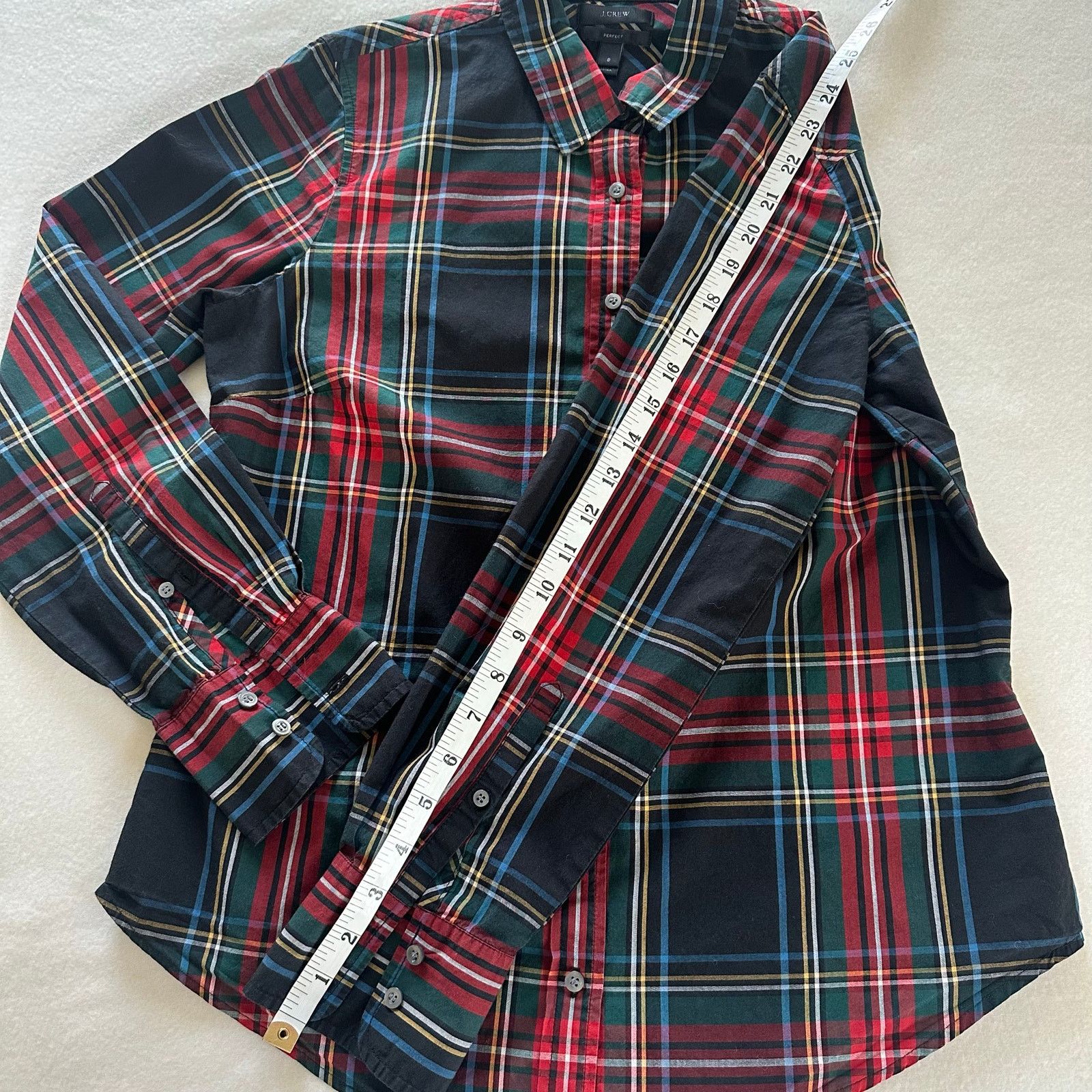 J.Crew J.Crew Perfect Shirt in Stewart Plaid Tartan Cotton Size 8 Size M / US 6-8 / IT 42-44 - 6 Thumbnail