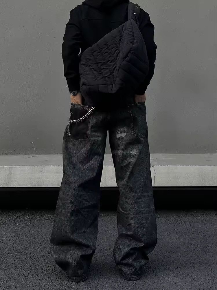 Designer × Japanese Brand × Vintage Washed Distressed Flared Baggy Loose Design Jeans Size US 32 / EU 48 - 5 Thumbnail
