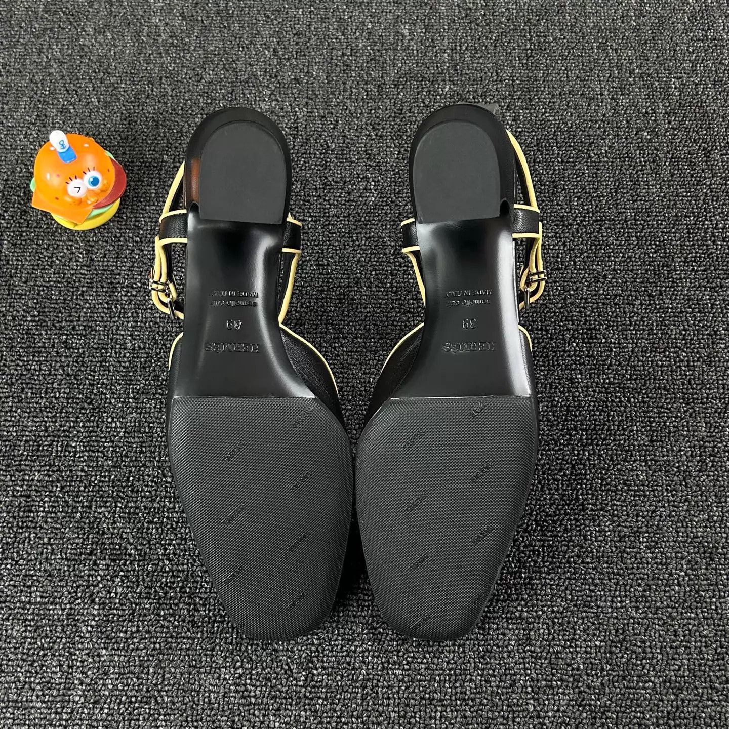 Hermes HERMES Kristen Mary Jane Sandals EUR39 Yellow Trim Size US 8.5 / IT 38.5 - 6 Thumbnail