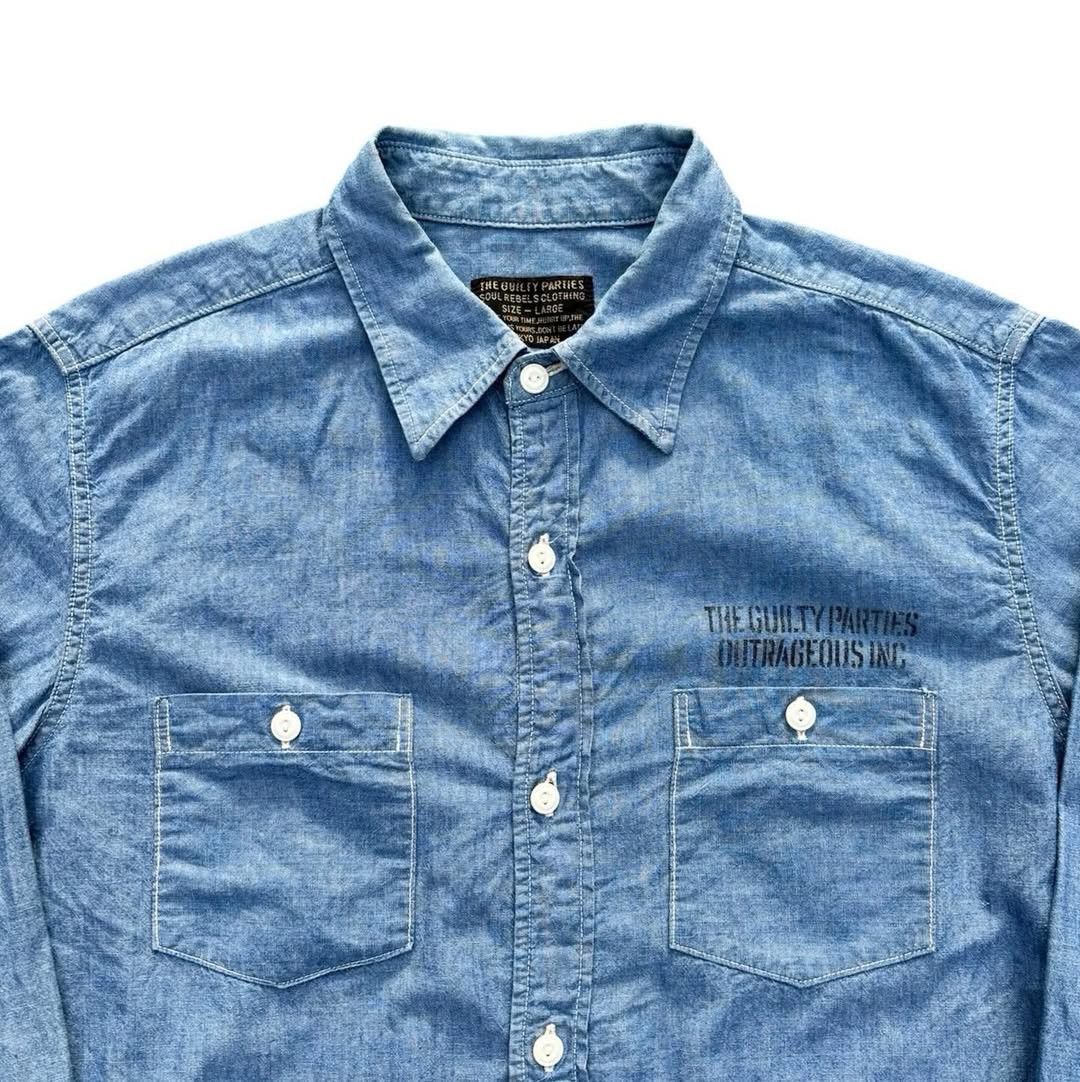 Wacko Maria Wacko Maria Guilty Parties Chambray Selvedge Shirt Blue Size US L / EU 52-54 / 3 - 3 Thumbnail